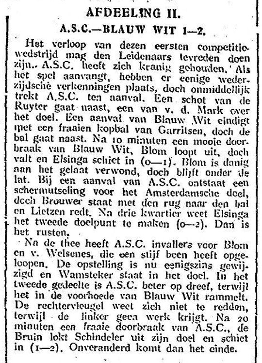 1923, ASC-Blauw Wit