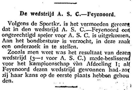 1925, ASC - Feijenoord