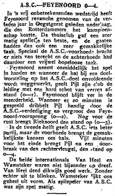 1925, ASC - Feijenoord